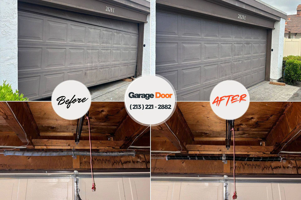 Before and after: garage door repair Hamilton County